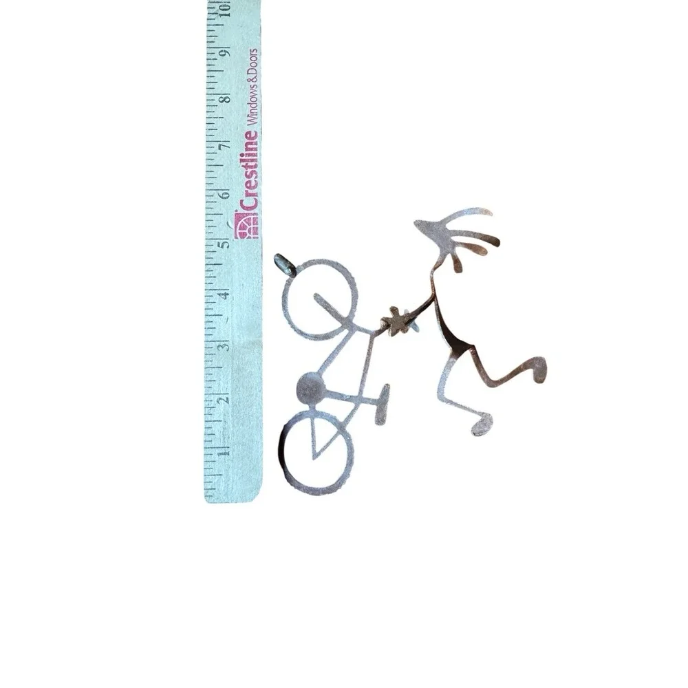 Vintage Metal Bicycle‎ Silhouette Folk Art Shelf Wall Decor Salvage READ